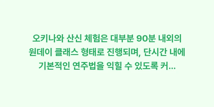 오키나와 산신 체험: 오키나와 산신 체험은 대부분... (1)