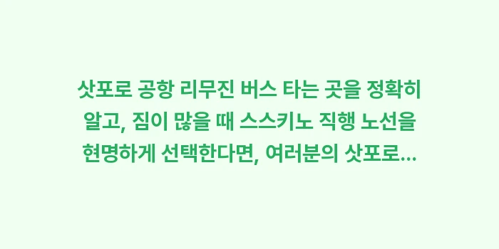 삿포로 공항 리무진 버스 타는 곳: 삿포로 공항 리무진 버스 타... (2)