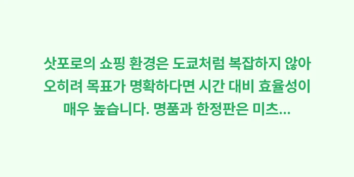 삿포로 백화점 아울렛 쇼핑: 삿포로의 쇼핑 환경은 도쿄처... (2)