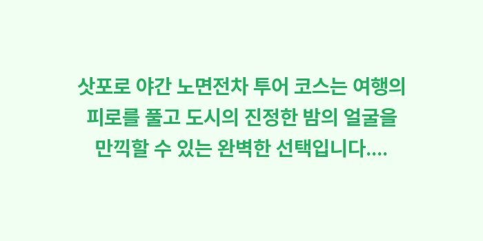 삿포로 야간 노면전차 투어 코스: 삿포로 야간 노면전차 투어... (2)