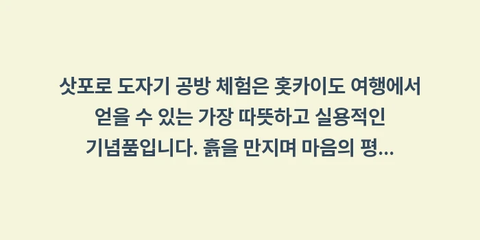 삿포로 도자기 공방 체험: 삿포로 도자기 공방 체험은... (2)