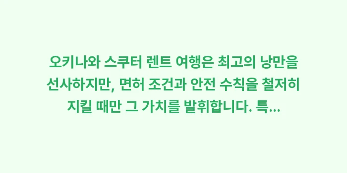 오키나와 스쿠터 렌트 여행: 오키나와 스쿠터 렌트 여행은... (2)