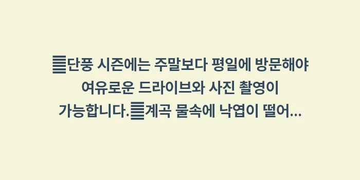 일본 슈시강 단풍길: ✔단풍 시즌에는 주말보다 평... (1)