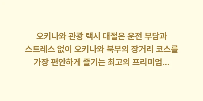 오키나와 관광 택시 대절: 오키나와 관광 택시 대절은... (1)