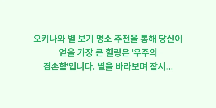 오키나와 별 보기 명소 추천: 오키나와 별 보기 명소 추천... (2)