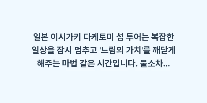 일본 이시가키 다케토미 섬 투어: 일본 이시가키 다케토미 섬... (2)