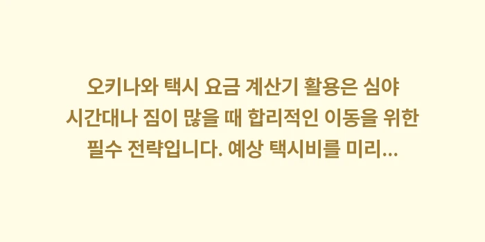 오키나와 택시 요금 계산기: 오키나와 택시 요금 계산기... (1)