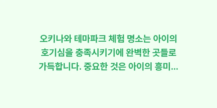 오키나와 테마파크 체험 명소: 오키나와 테마파크 체험 명소... (2)