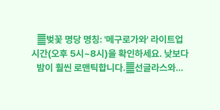 일본 도쿄 4월 날씨: ✔벚꽃 명당 명칭: 메구로... (1)