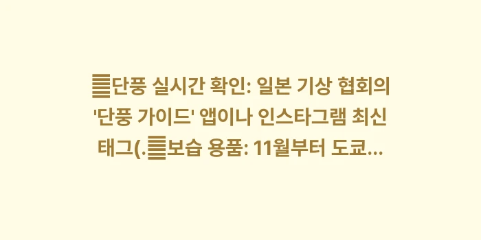 일본 도쿄 11월 날씨: ✔단풍 실시간 확인: 일본... (1)