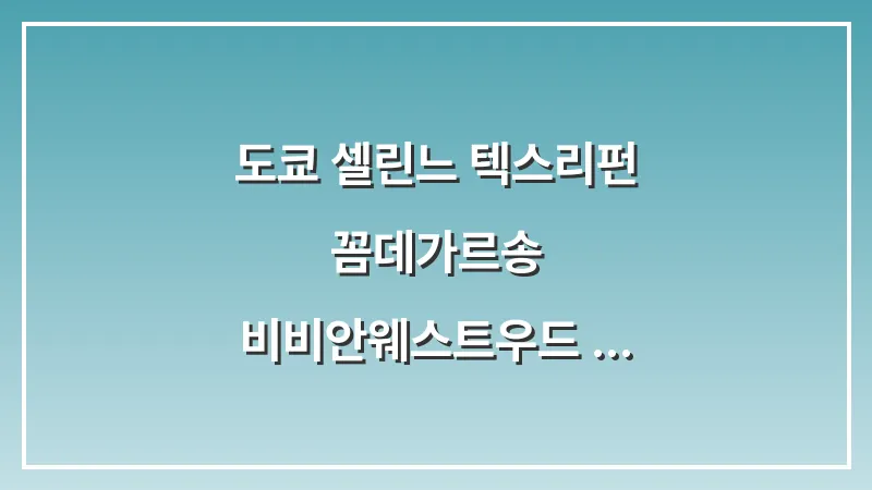 도쿄 셀린느 텍스리펀: 꼼데가르송 비비안웨스트우드 면세 쇼핑 팁 대표 이미지
