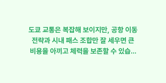 도쿄 교통: 도쿄 교통은 복잡해 보이지만... (2)