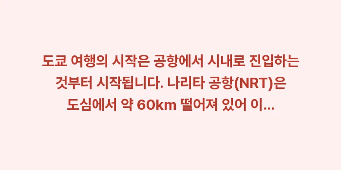 도쿄 여행 가이드: 도쿄 여행의 시작은 공항에서... (1)