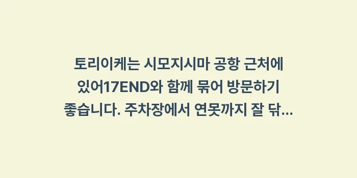 미야코지마 토리이케: 토리이케는 시모지시마 공항... (1)