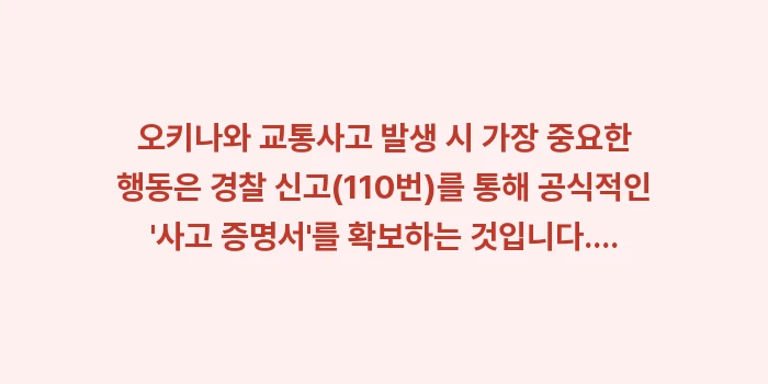 오키나와 교통사고 경찰 신고: 오키나와 교통사고 발생 시... (1)