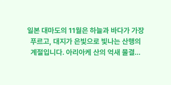 대마도 11월 날씨: 일본 대마도의 11월은 하늘... (2)