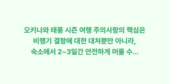 오키나와 태풍 시즌 여행 주의사항: 오키나와 태풍 시즌 여행 주... (1)
