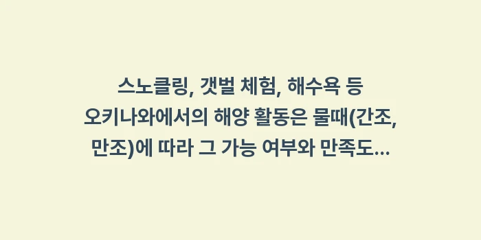 오키나와 날씨 확인 및 일본어 번역 필수 앱: 스노클링, 갯벌 체험, 해수... (1)
