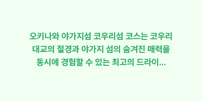 오키나와 야가지섬 코우리섬 코스: 오키나와 야가지섬 코우리섬... (1)