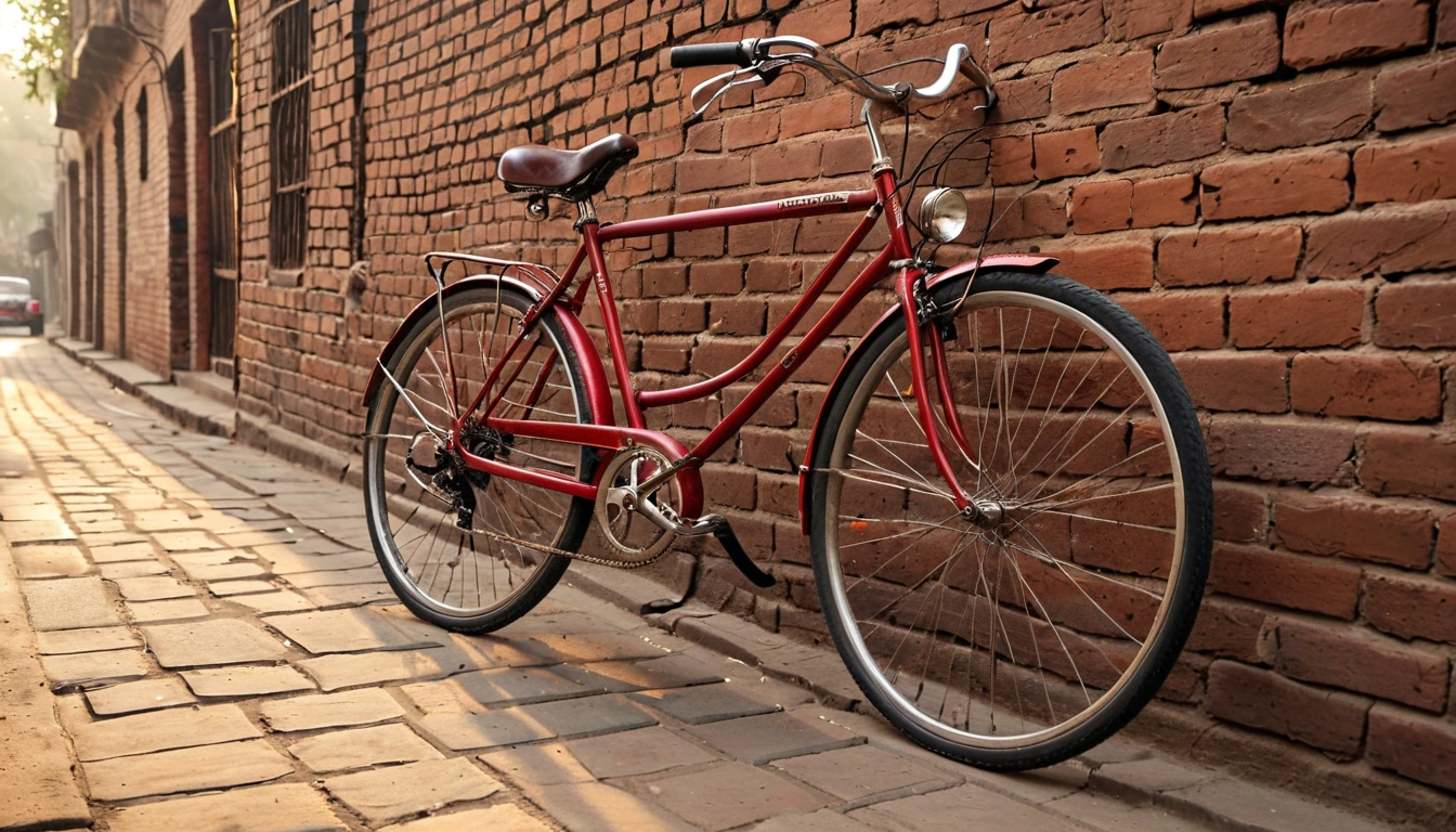 Delhi chandn a vintage bicycle leaning ag 1