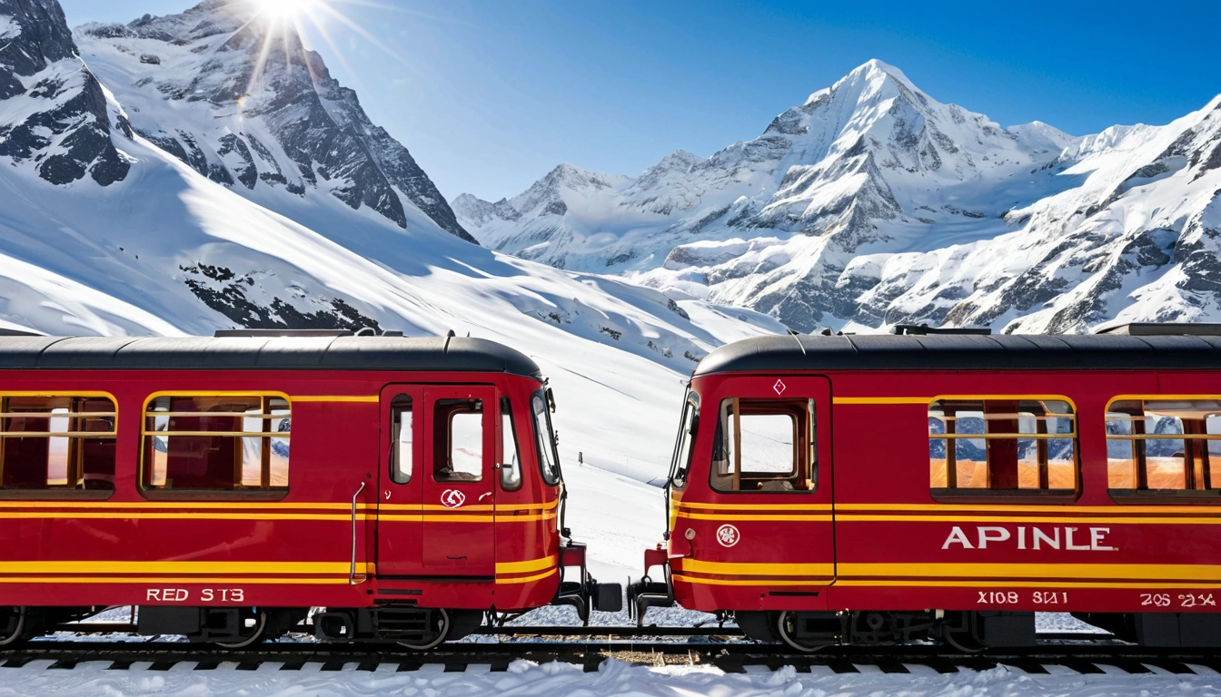 Interlaken j a red vintage alpine train a 1