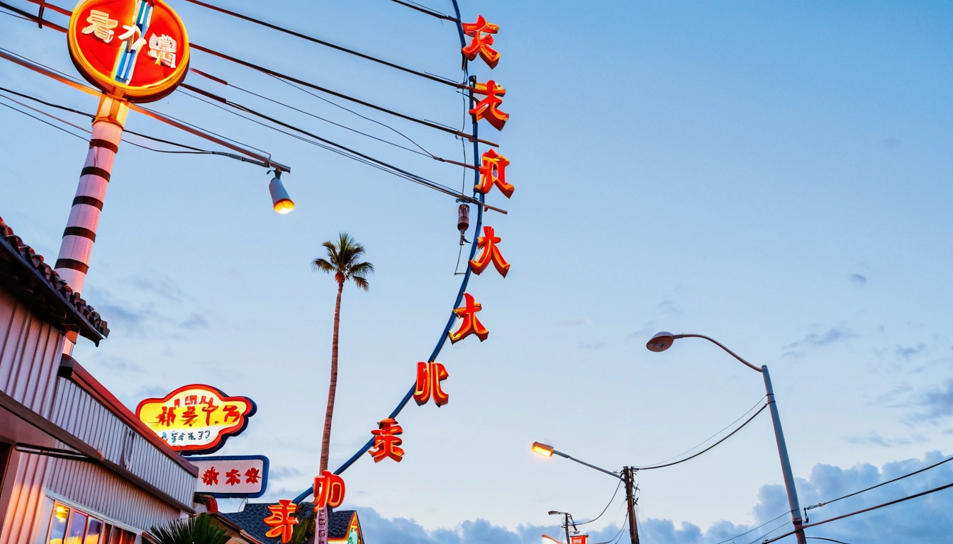 Okinawa amer colorful neon signs and vint 2