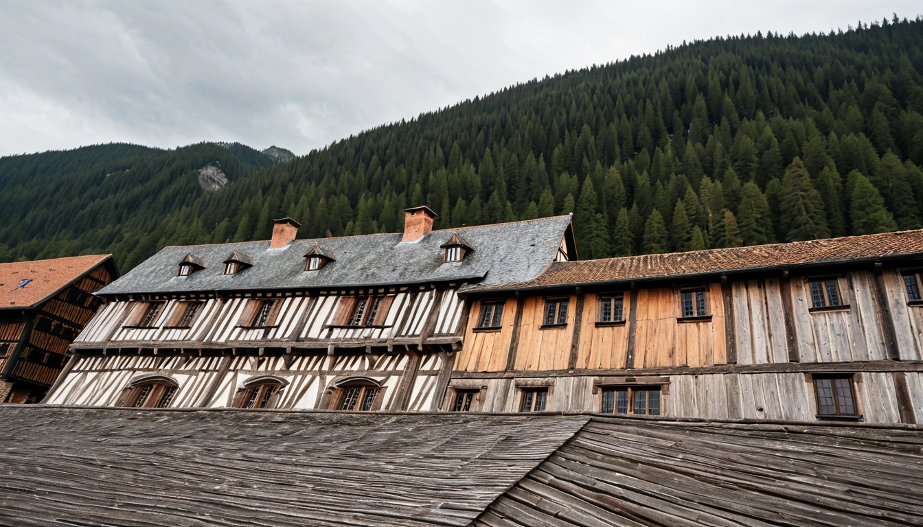 Wooden archi a weathered historic wooden 2